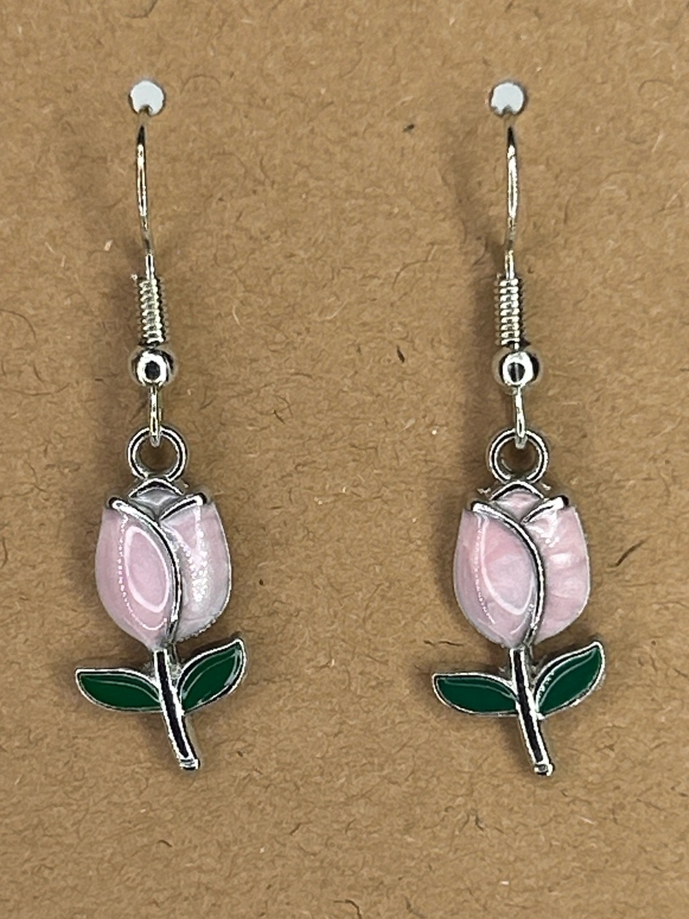 Pink Tulip Dangle Earrings Women's Fashion Jewelry